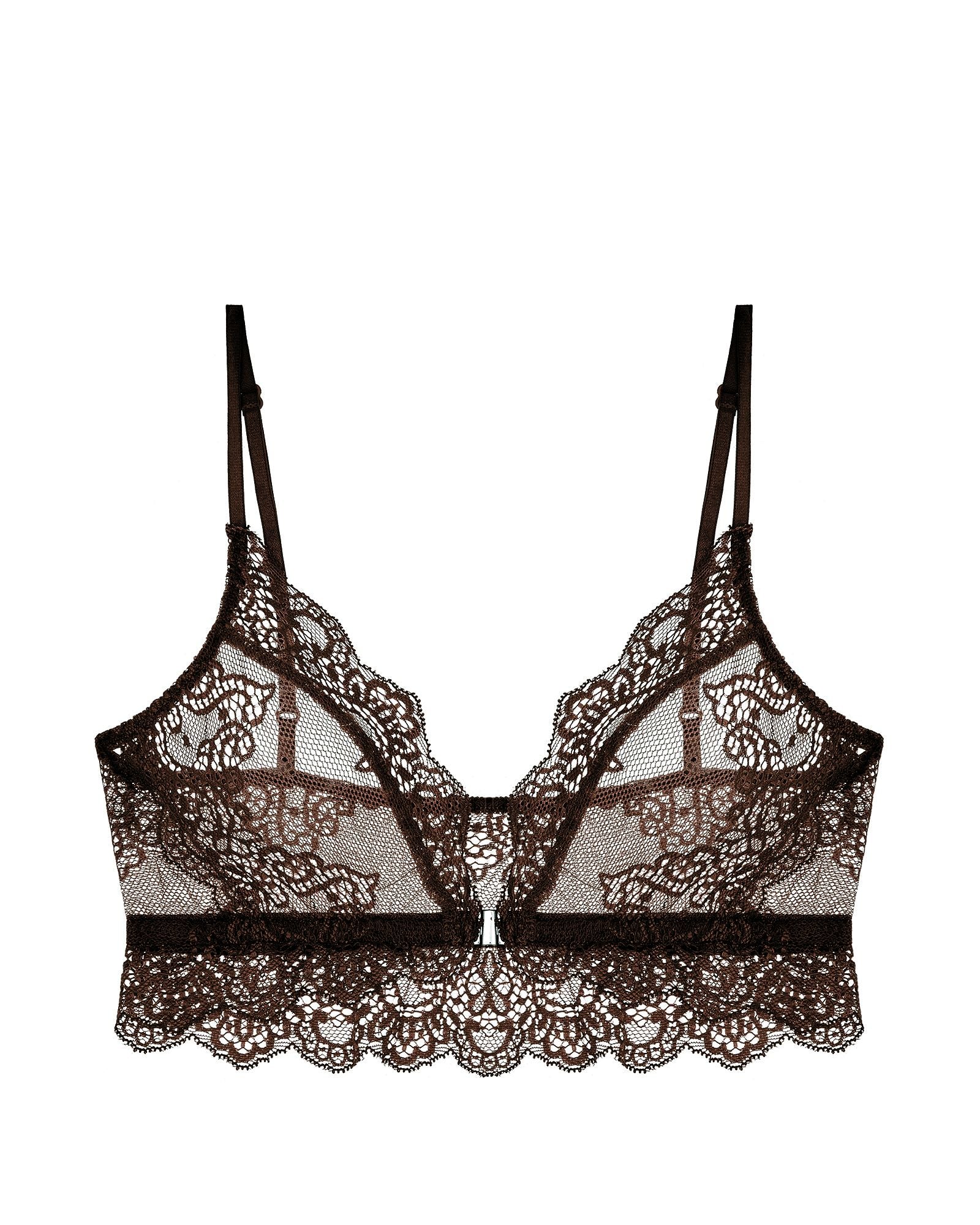 Only Hearts So Fine with Lace Bralette in brown