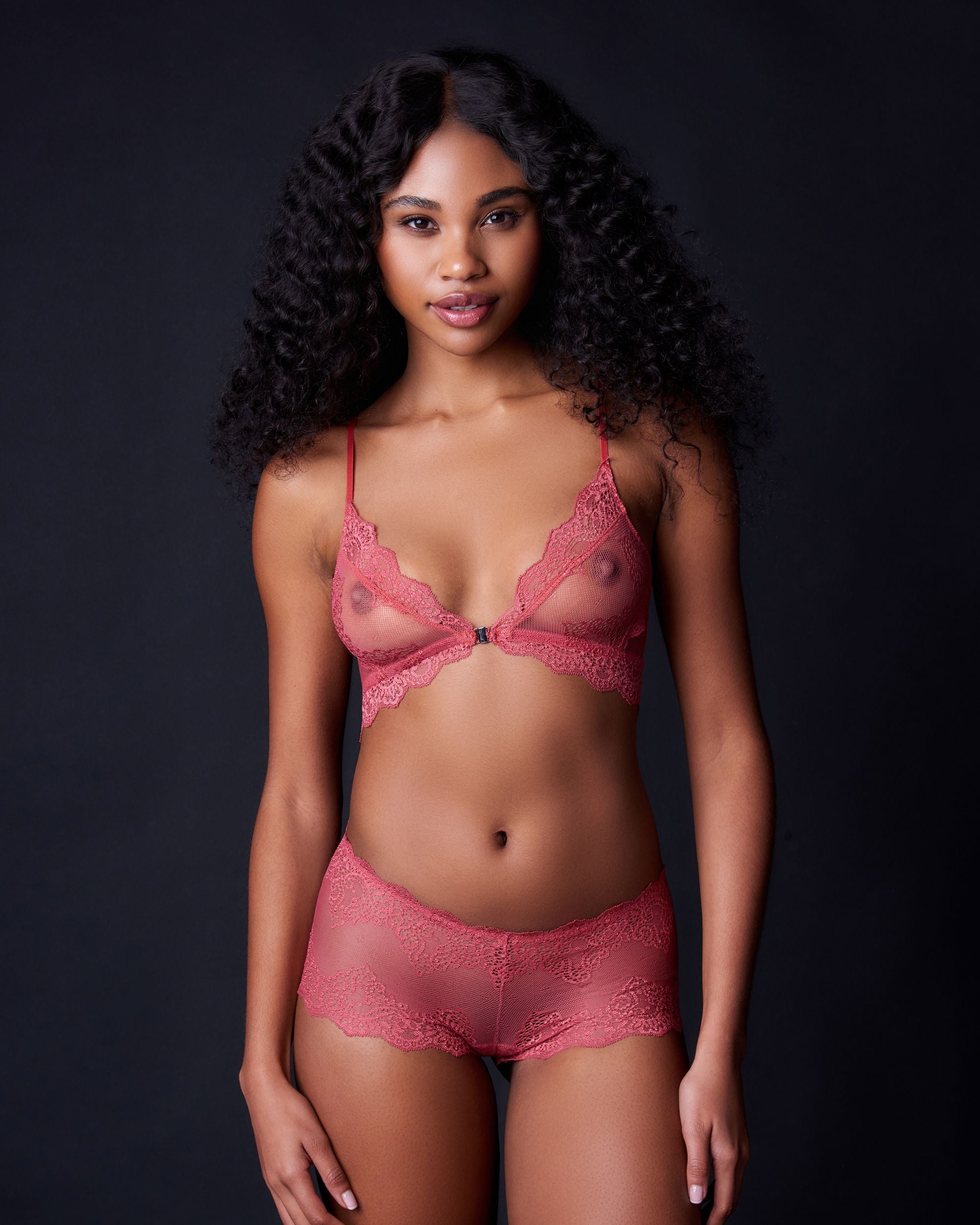 Only Hearts So Fine with Lace Thong in pink