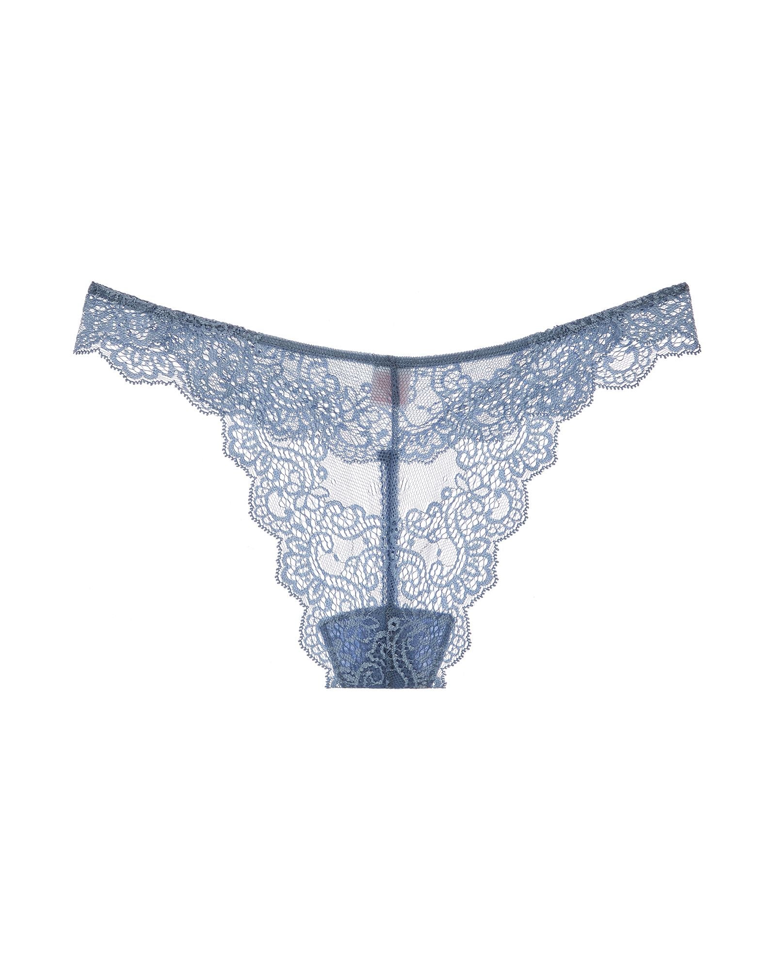 Only Hearts So Fine with Lace Thong in blue