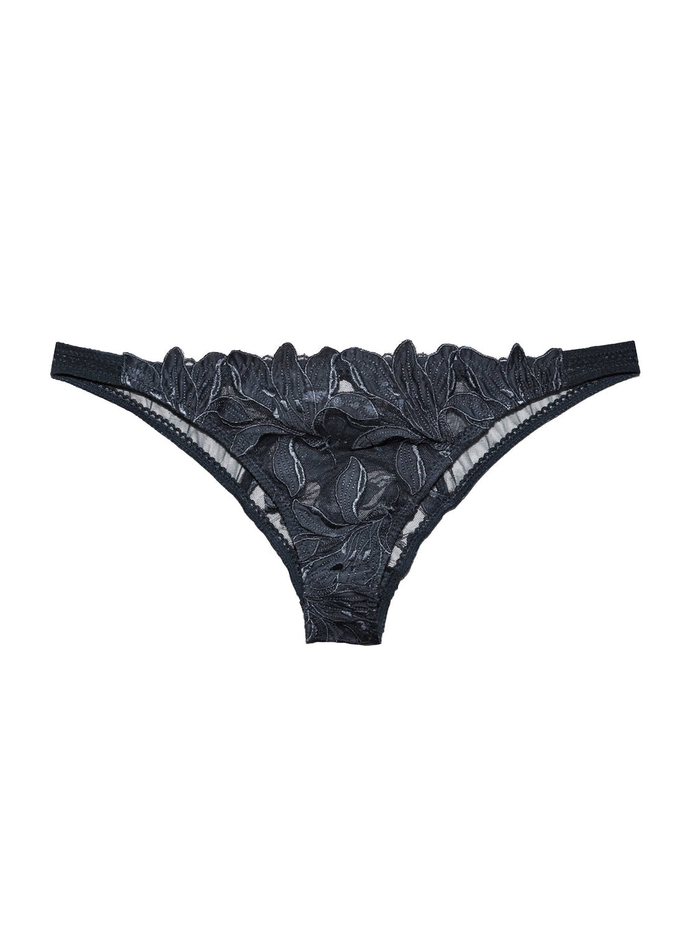 Fleur du Mal Lily Embroidery Cheeky in black