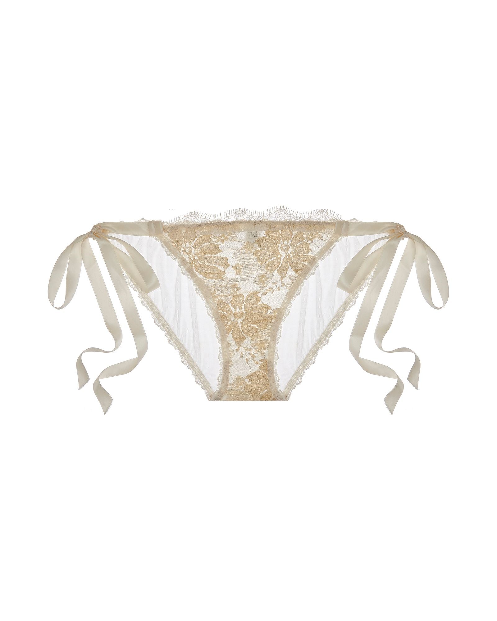 Hanky Panky Gilded Lace Side-Tie Bikini in metallics