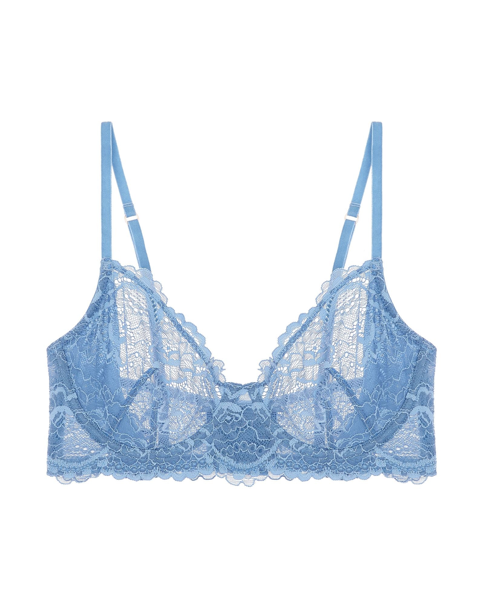 Samantha Chang All Lace Underwire Bra in blue