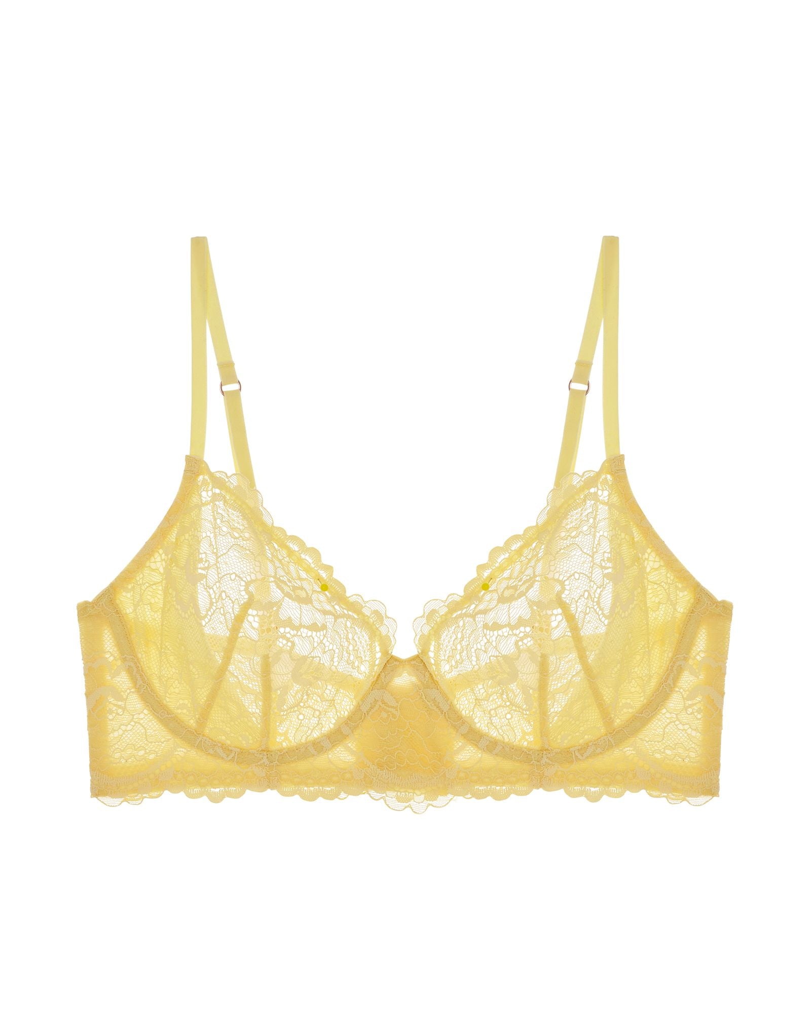 Samantha Chang All Lace Underwire Bra in yellow