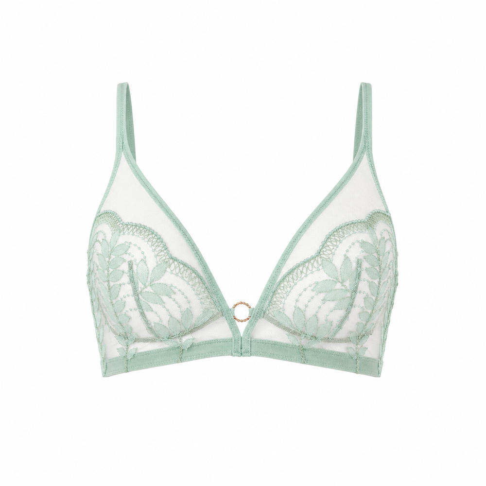AML-B1 - Amélie wireless Bralette in green | huit-lingerie