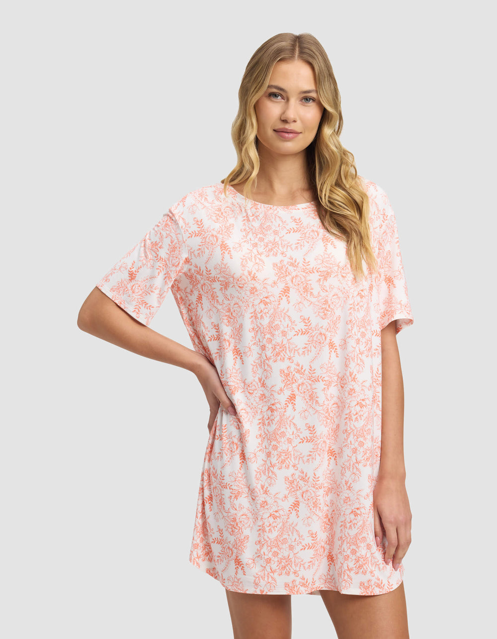 Women's Bamboo Stretch-Knit Sleep Dress in blue | Cozy Earth
