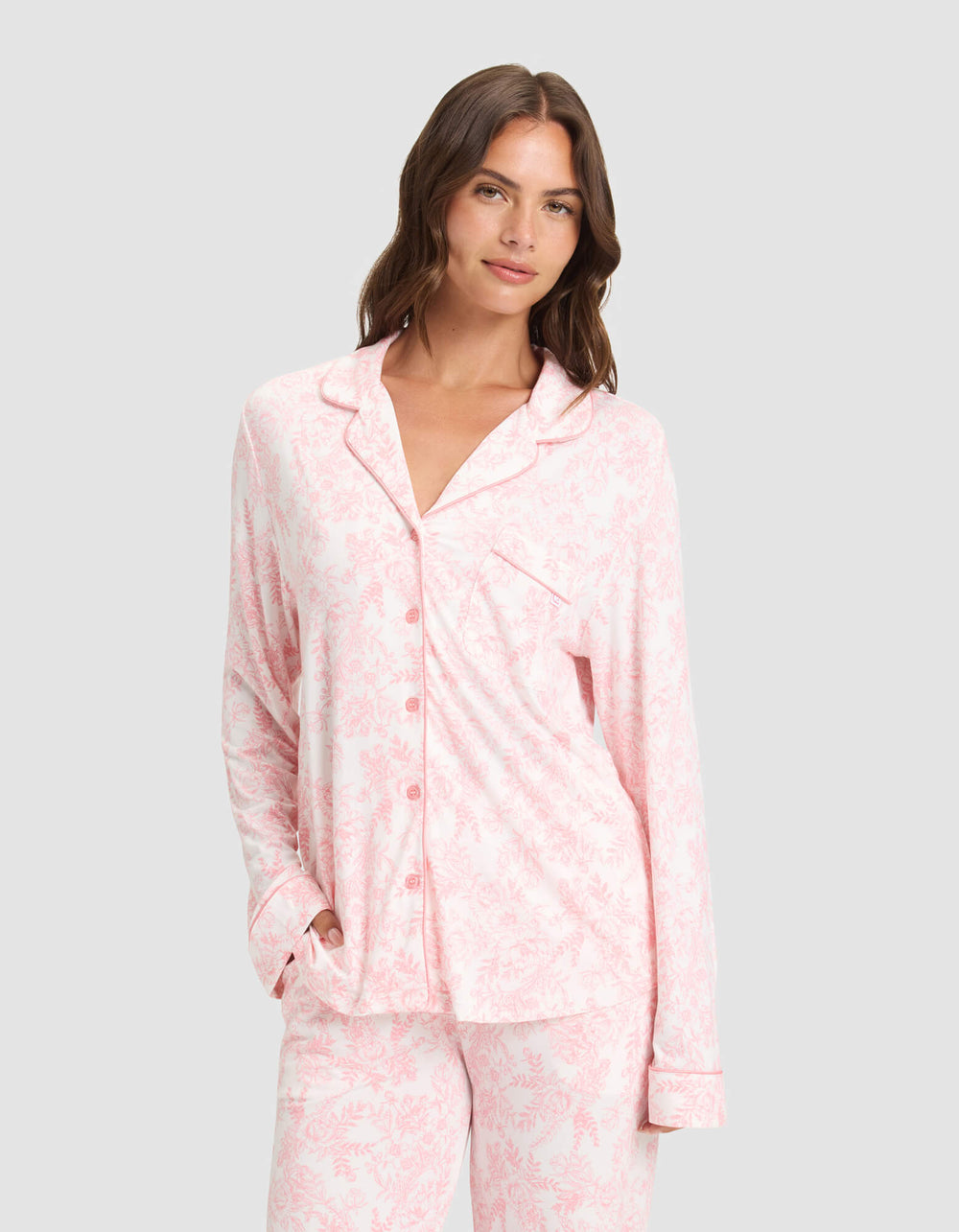 Women's Bamboo Stretch-Knit Long Sleeve Pajama Set (Collective) in blue | Cozy Earth