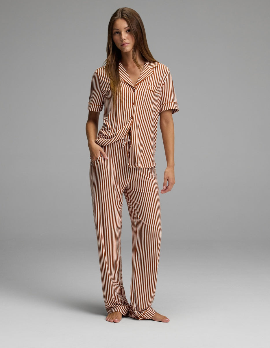Women's Bamboo Stretch-Knit Pajama Pant (Collective) in pink | Cozy Earth