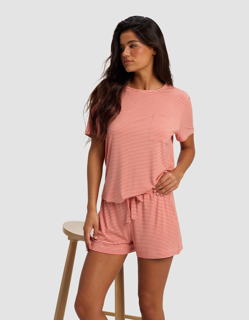 Women's Bamboo Stretch-Knit Shorts in pink | Cozy Earth