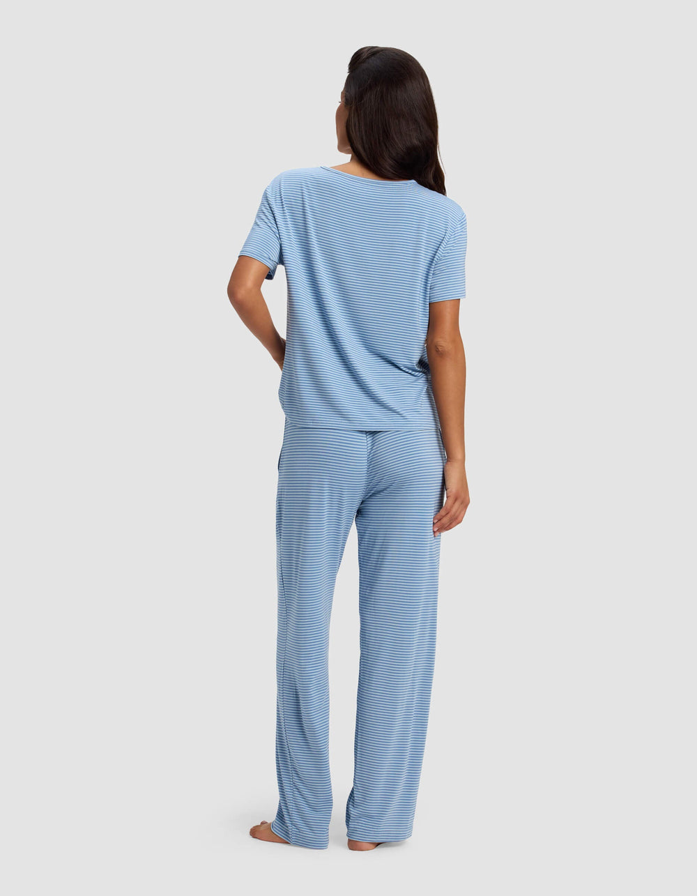 Women's Bamboo Stretch-Knit Lounge Tee & Pants Set in pink | Cozy Earth