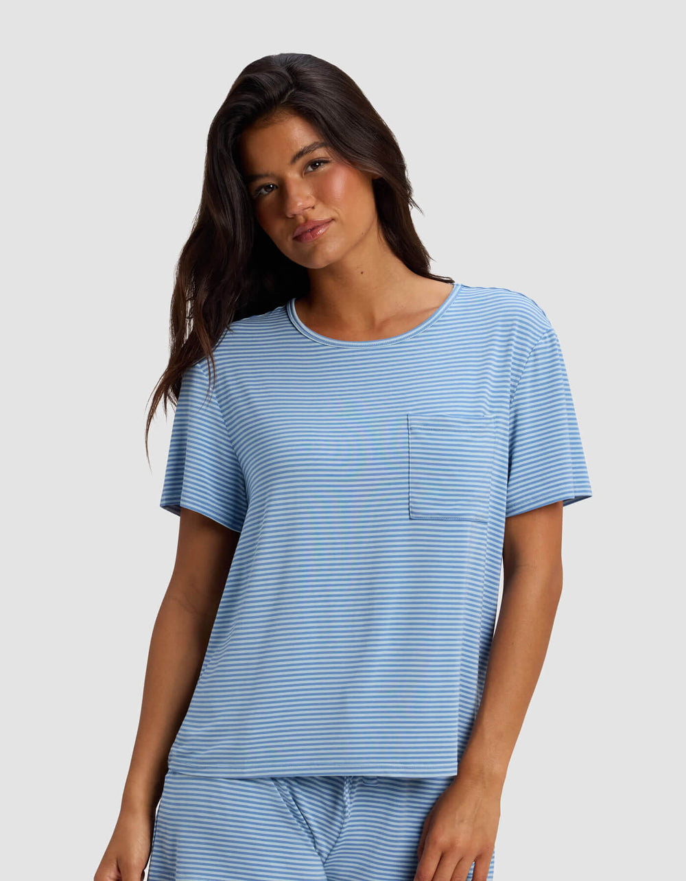 Women's Bamboo Stretch-Knit Lounge Tee & Pants Set in pink | Cozy Earth
