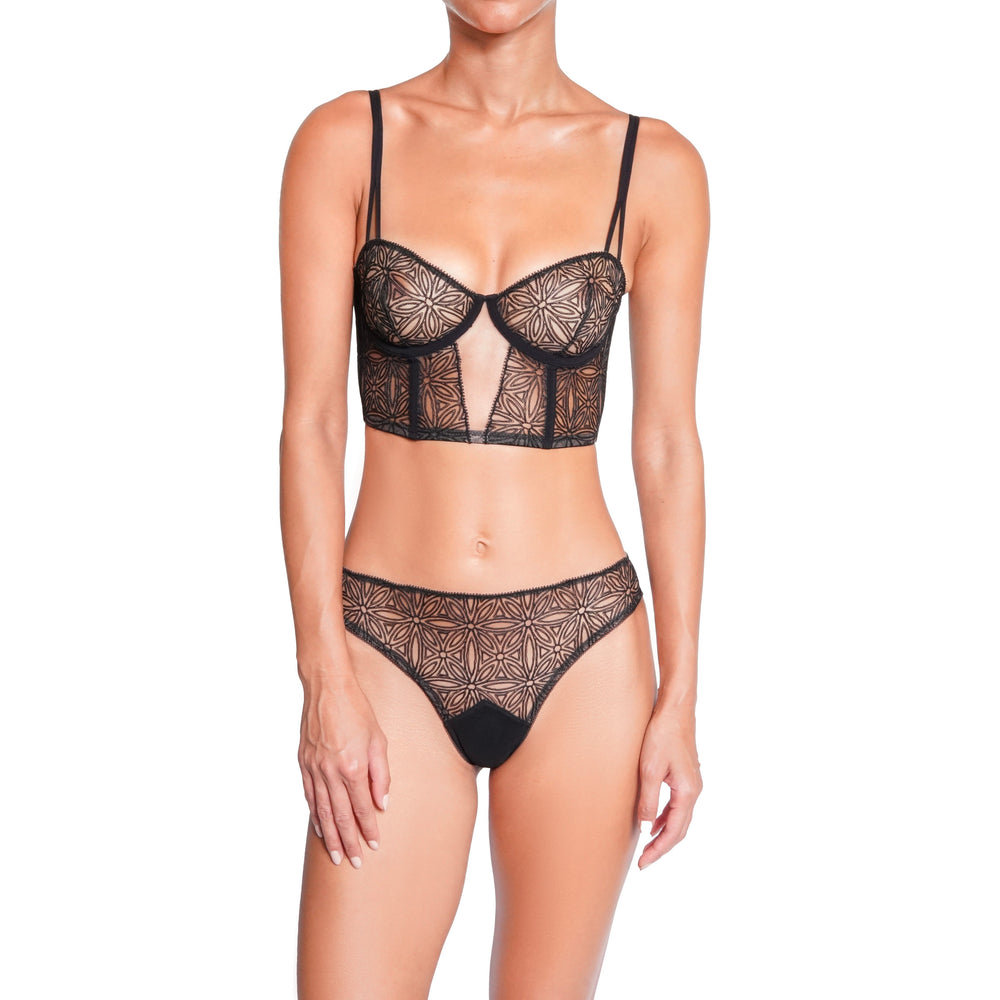 HUIT Infini Demi Bustier in black | huit-lingerie