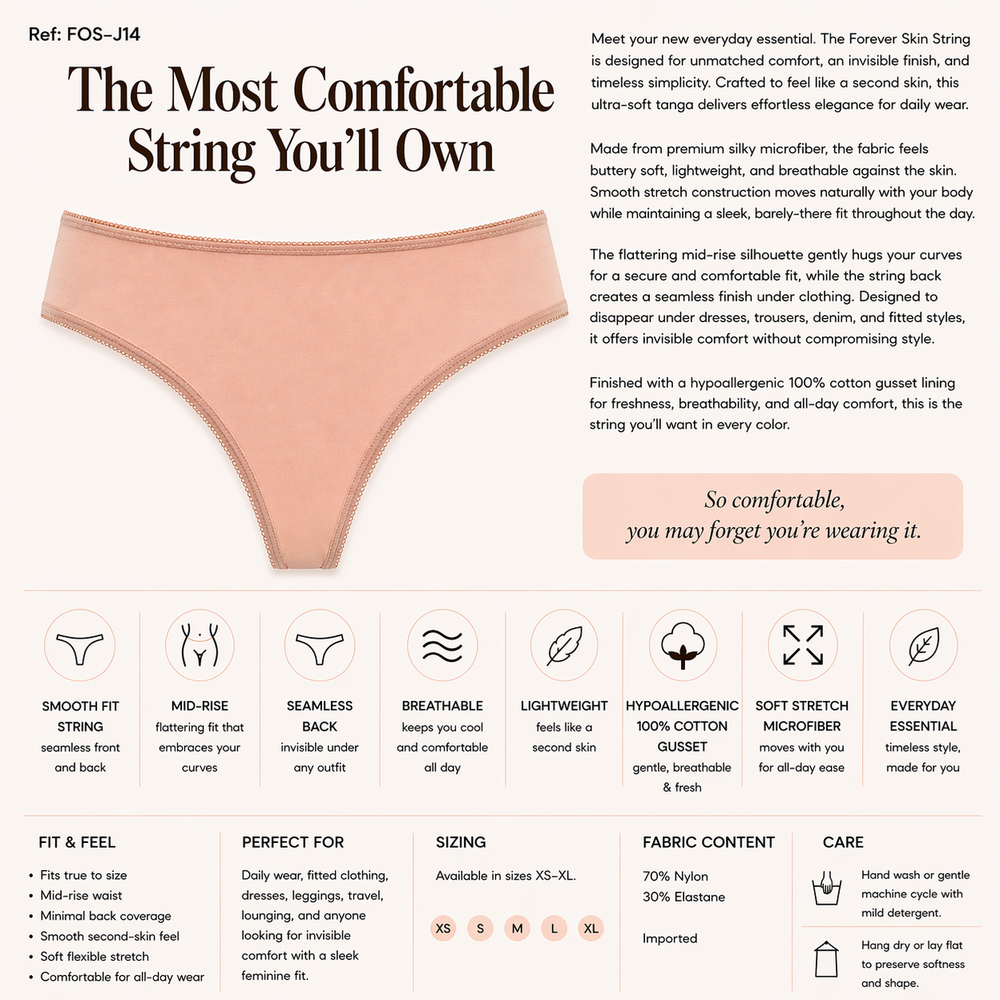 ☁️ FOS-J14 Lightweight Microfiber Thong in pink | huit-lingerie