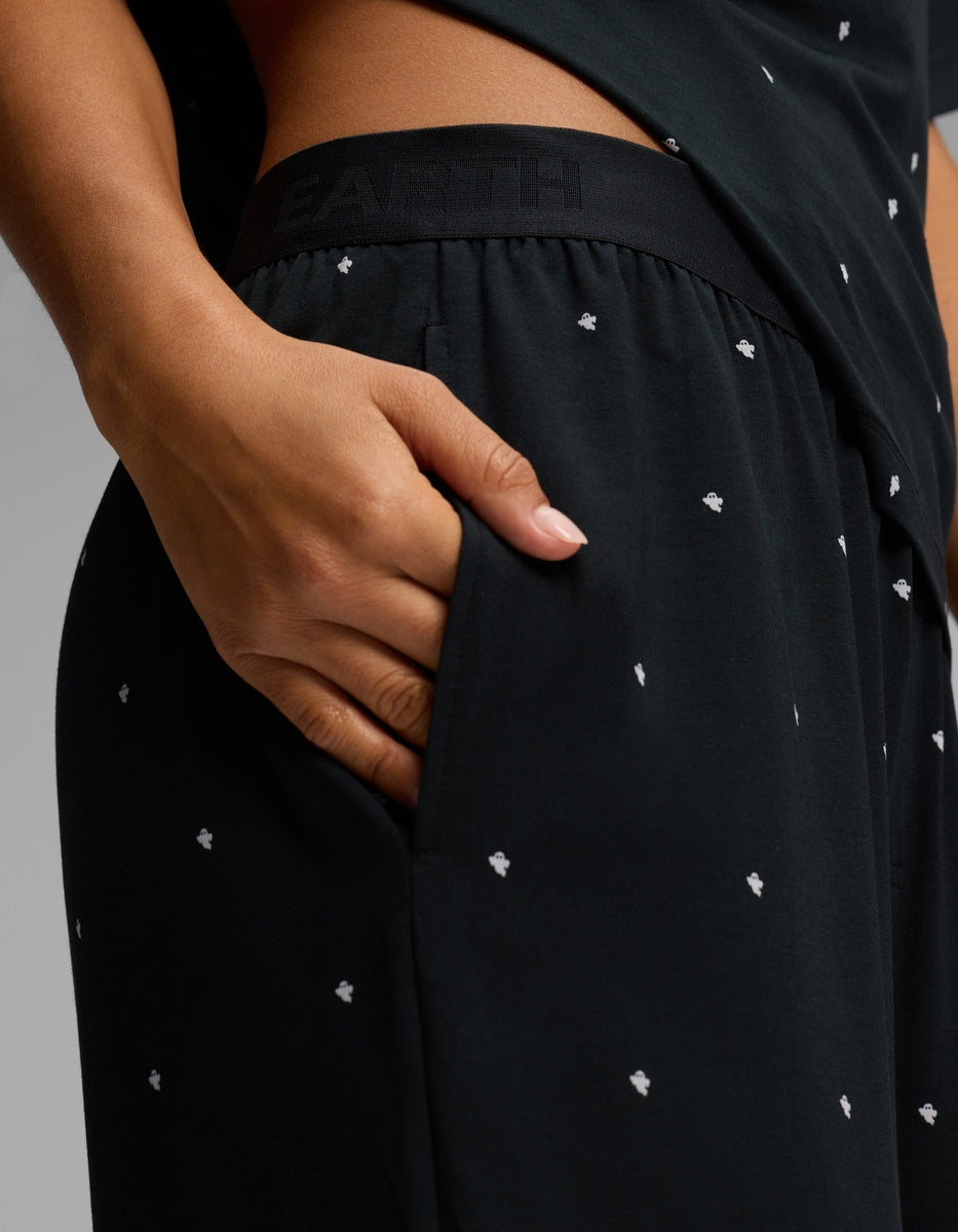 Women's First Layer Pajama Short Sleeve Tee & Pajama Pant Set in beige | Cozy Earth