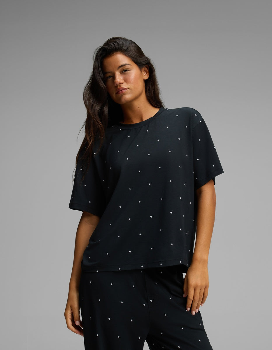 Women's First Layer Pajama Short Sleeve Tee & Pajama Pant Set in beige | Cozy Earth