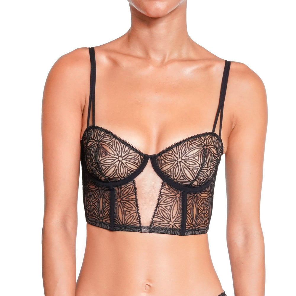 HUIT Infini Demi Bustier in black | huit-lingerie
