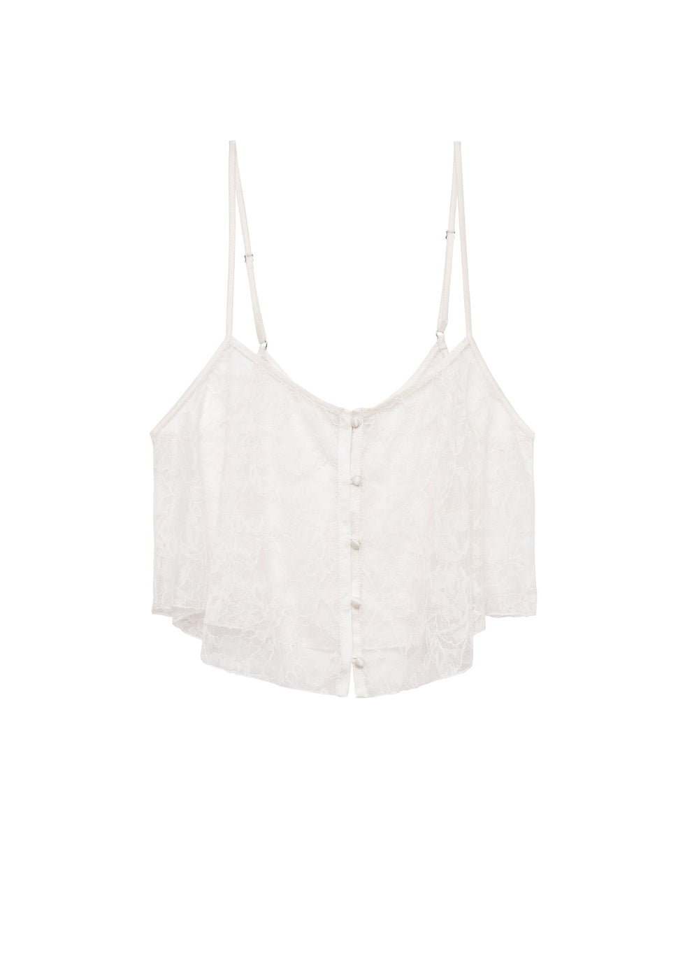 Fleur du Mal Jasmine Lace Flutter Cami in white