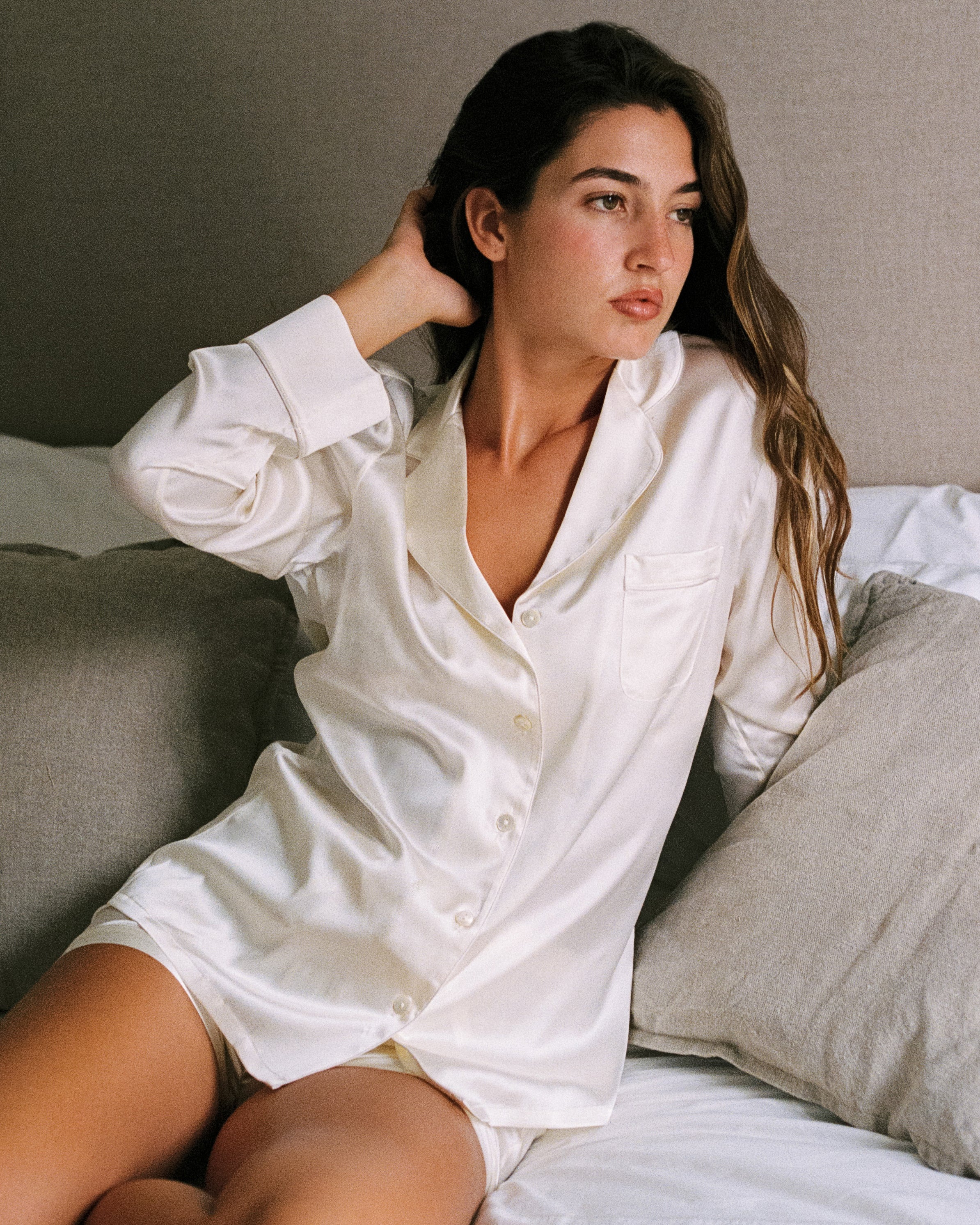 Journelle Sophia Pajama Set in white