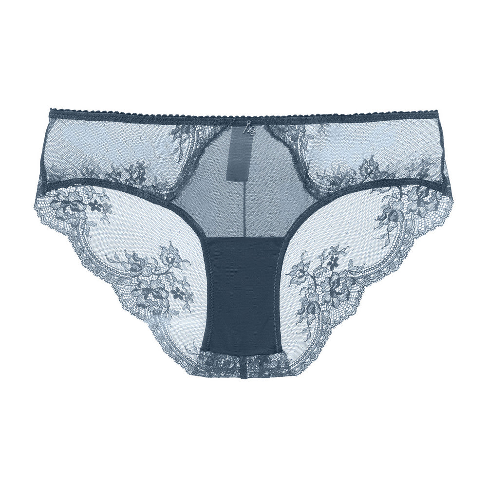 Kim Stretch Lace & Mesh Cheeky in blue | Amour d'Agnette