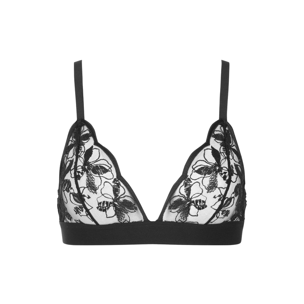 Lettre d'Amour Bralette - Black in black | huit-lingerie