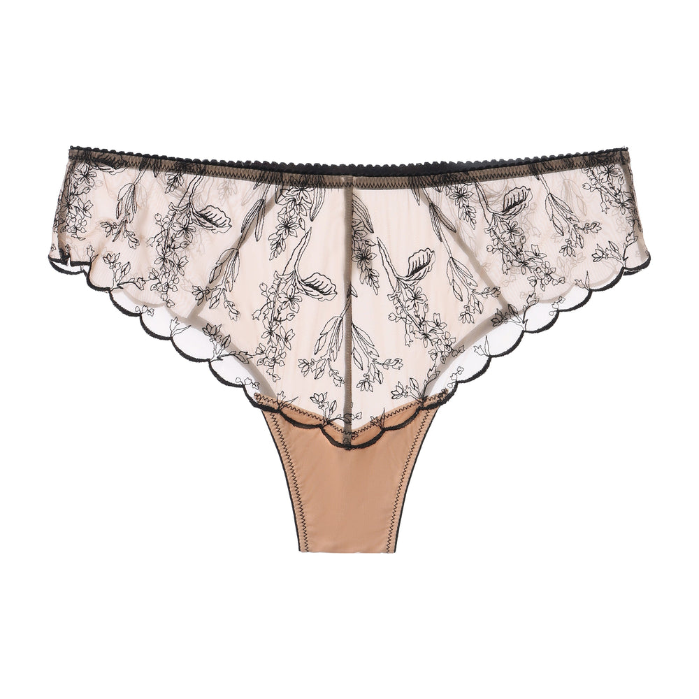 Kim Embroidery Cheeky on Jelly Fabric in beige | Amour d'Agnette