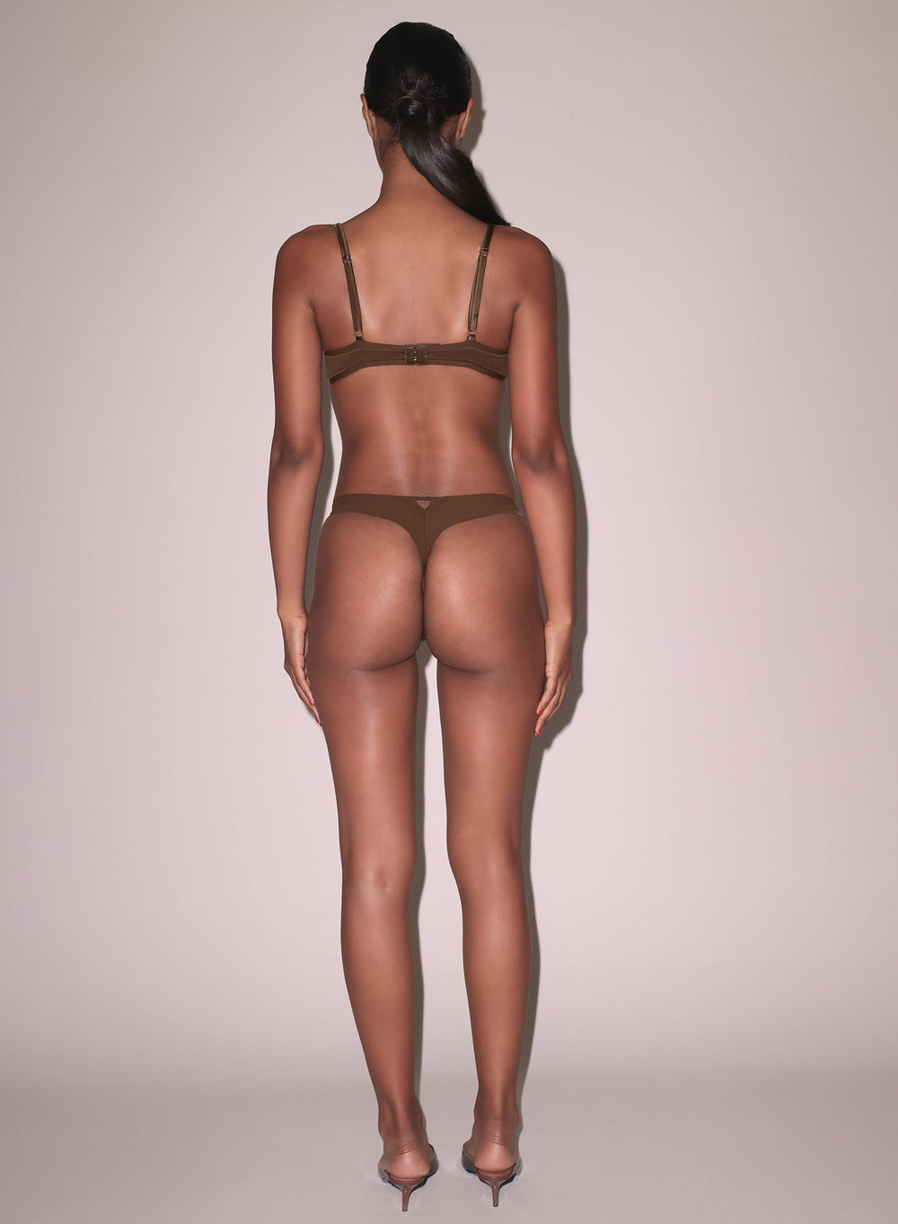 Fleur du Mal Le Stretch Micro Thong in brown