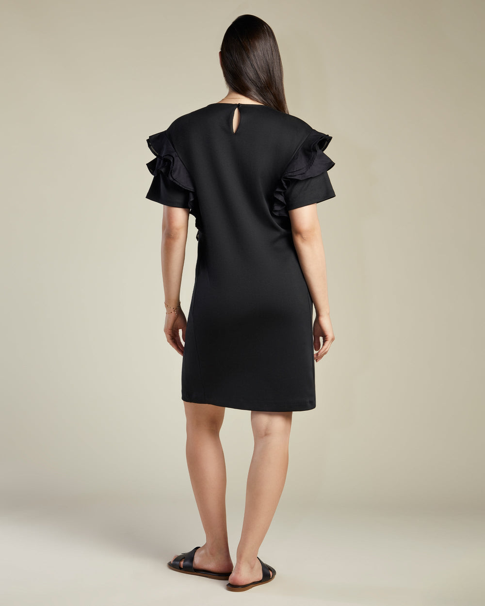 A Pea In the Pod Ambition Ruffle Detail Dress in black