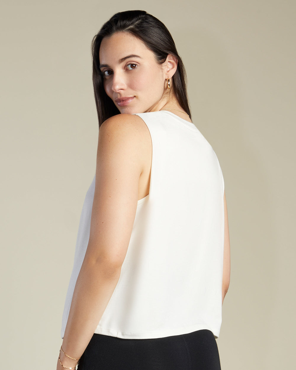 A Pea In the Pod Ethereal Muscle Tank in white