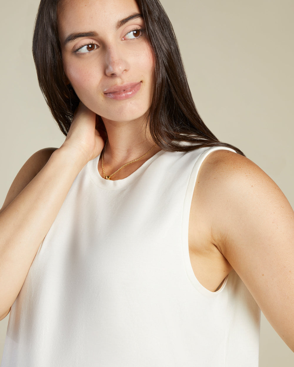 A Pea In the Pod Ethereal Muscle Tank in white