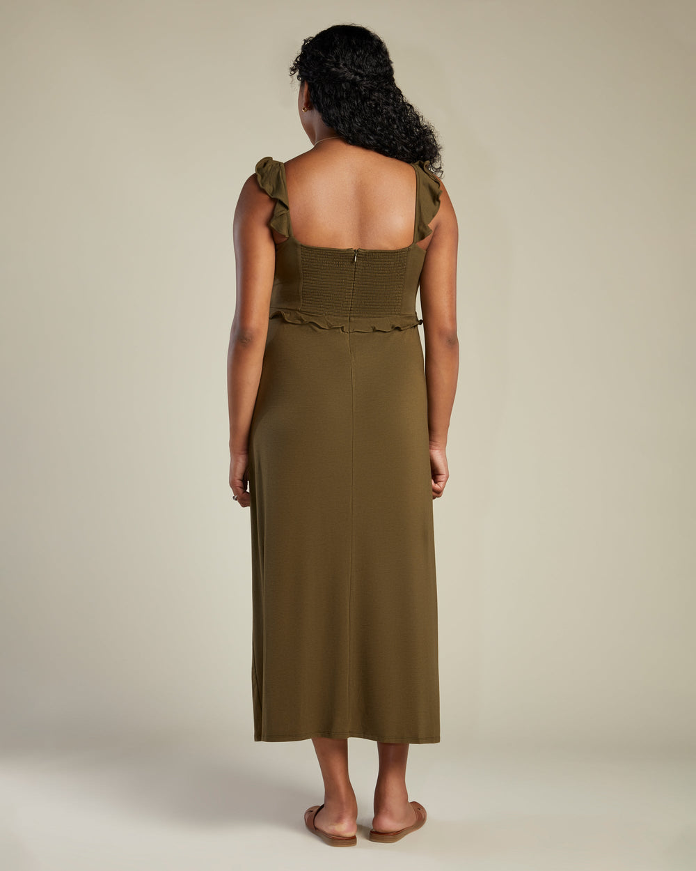 A Pea In the Pod Nest Flutter Sleeve Maxi Dress in green