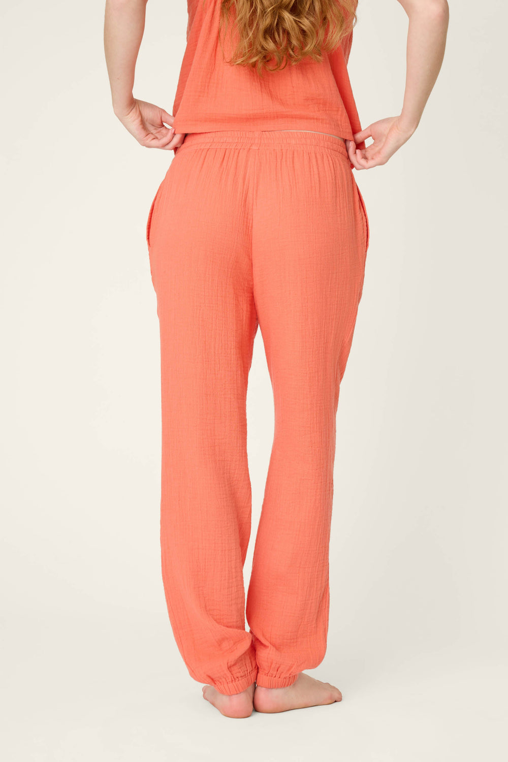 P.J. Salvage Sea You in Capri Hot Coral Pants in orange