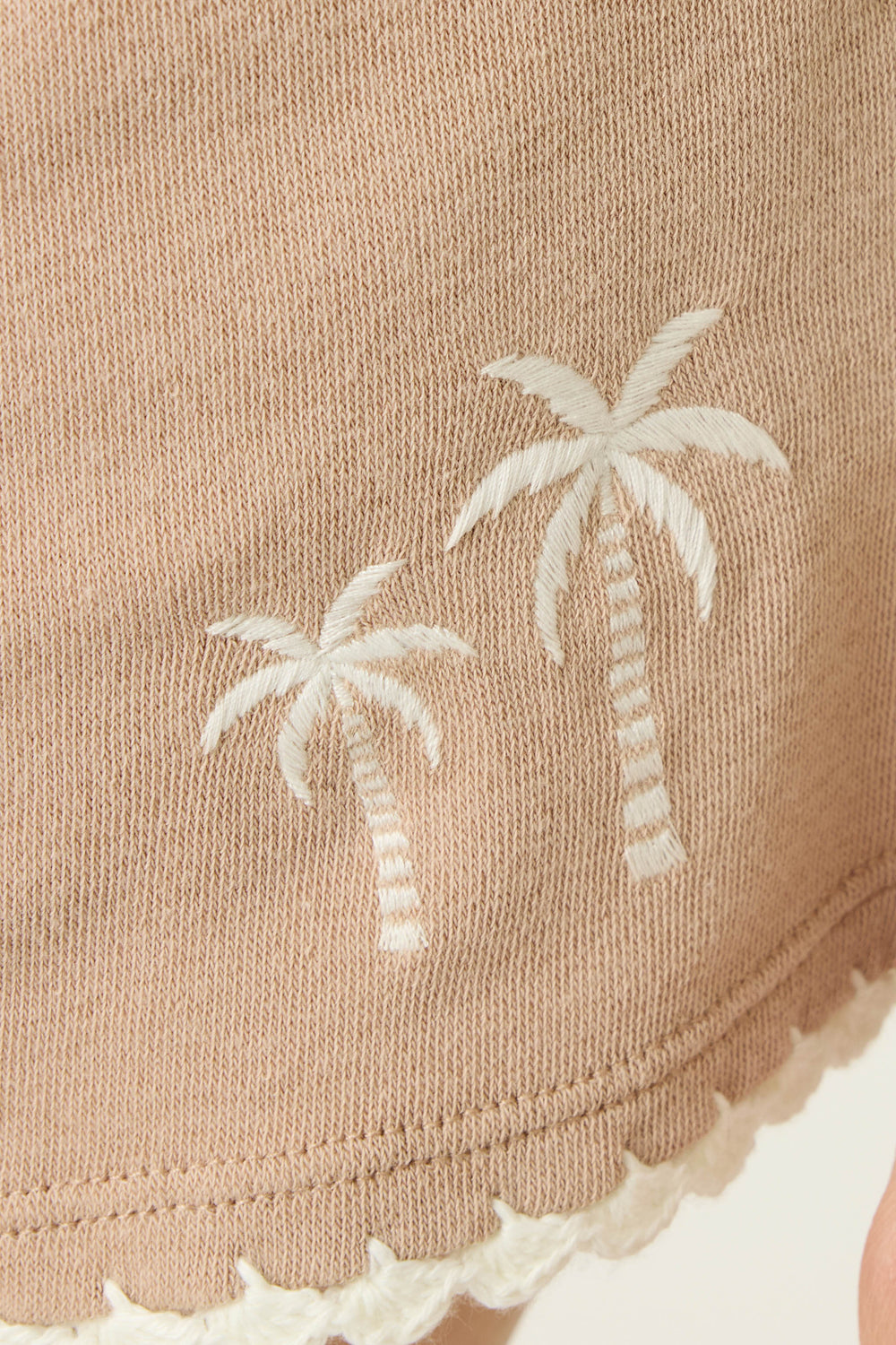 P.J. Salvage Palms Away Warm Taupe Lounge Shorts in beige