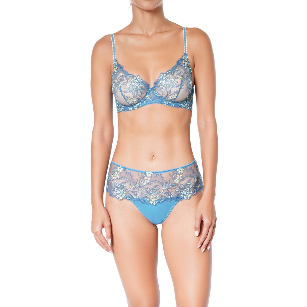 Flirt d'ete Tanga in blue | huit-lingerie
