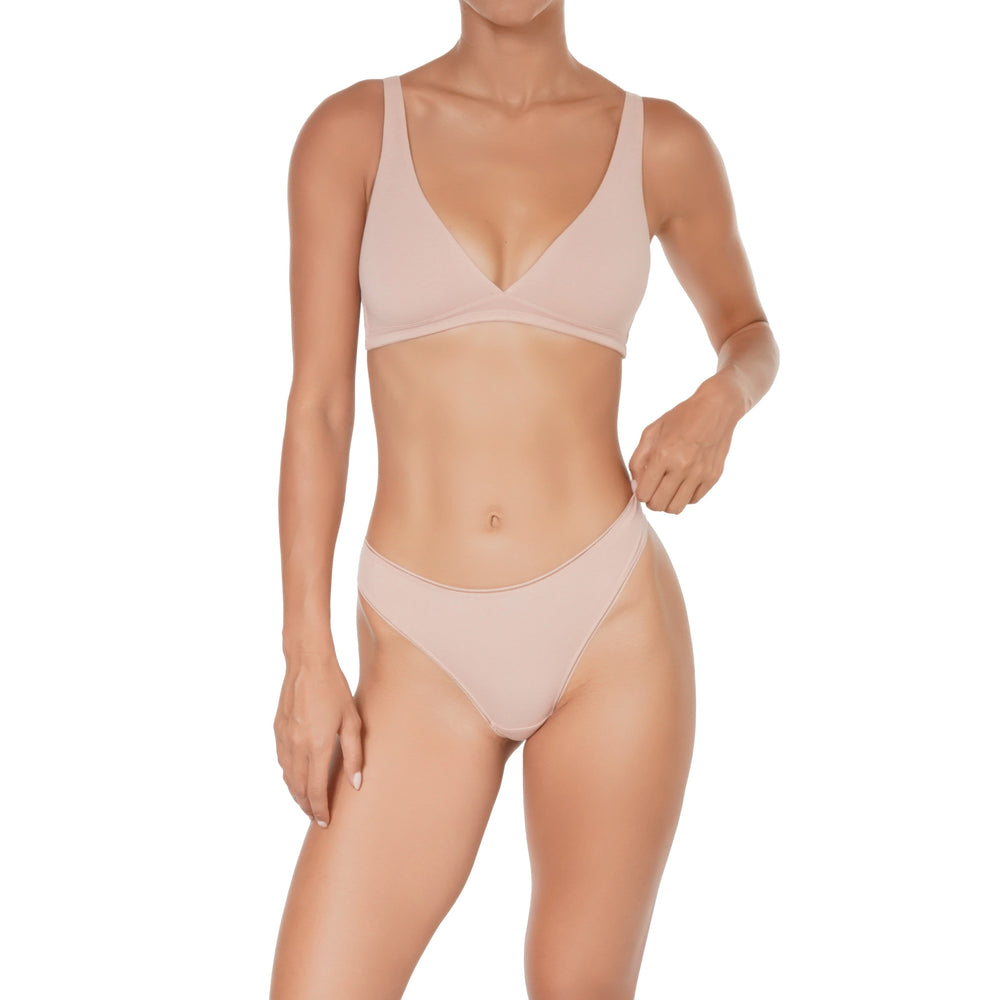 🌿BIO-J14 Organic Cotton Seamless Tanga in black | huit-lingerie