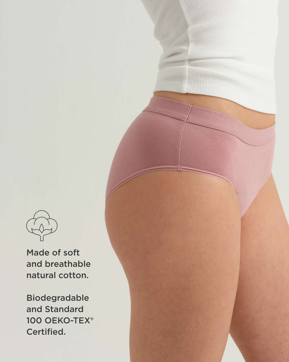 Leakproof Cotton Brief in beige | Saalt