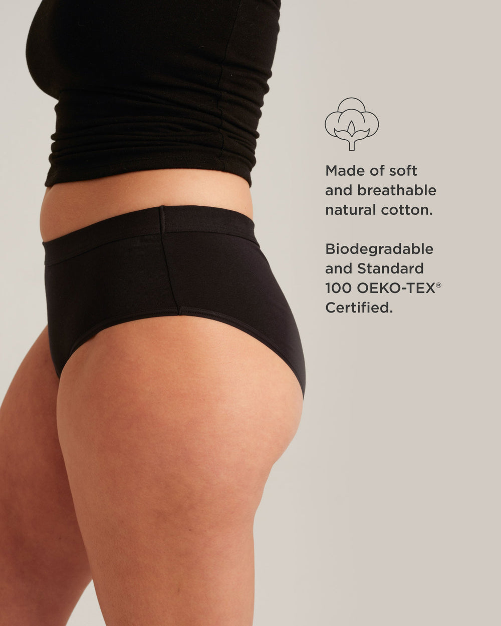 Leakproof Cotton Brief in beige | Saalt