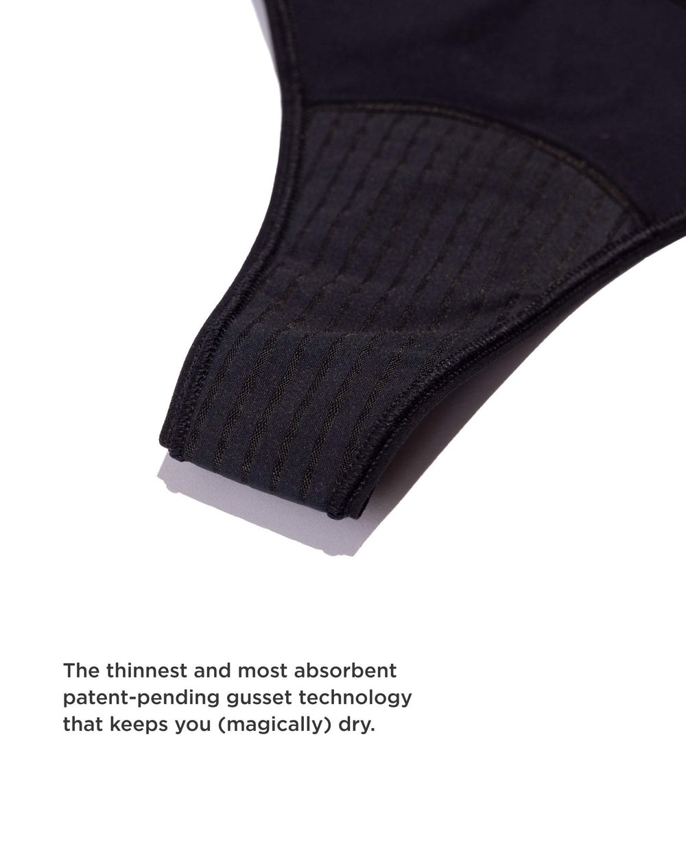 Leakproof Lace Thong in black | Saalt