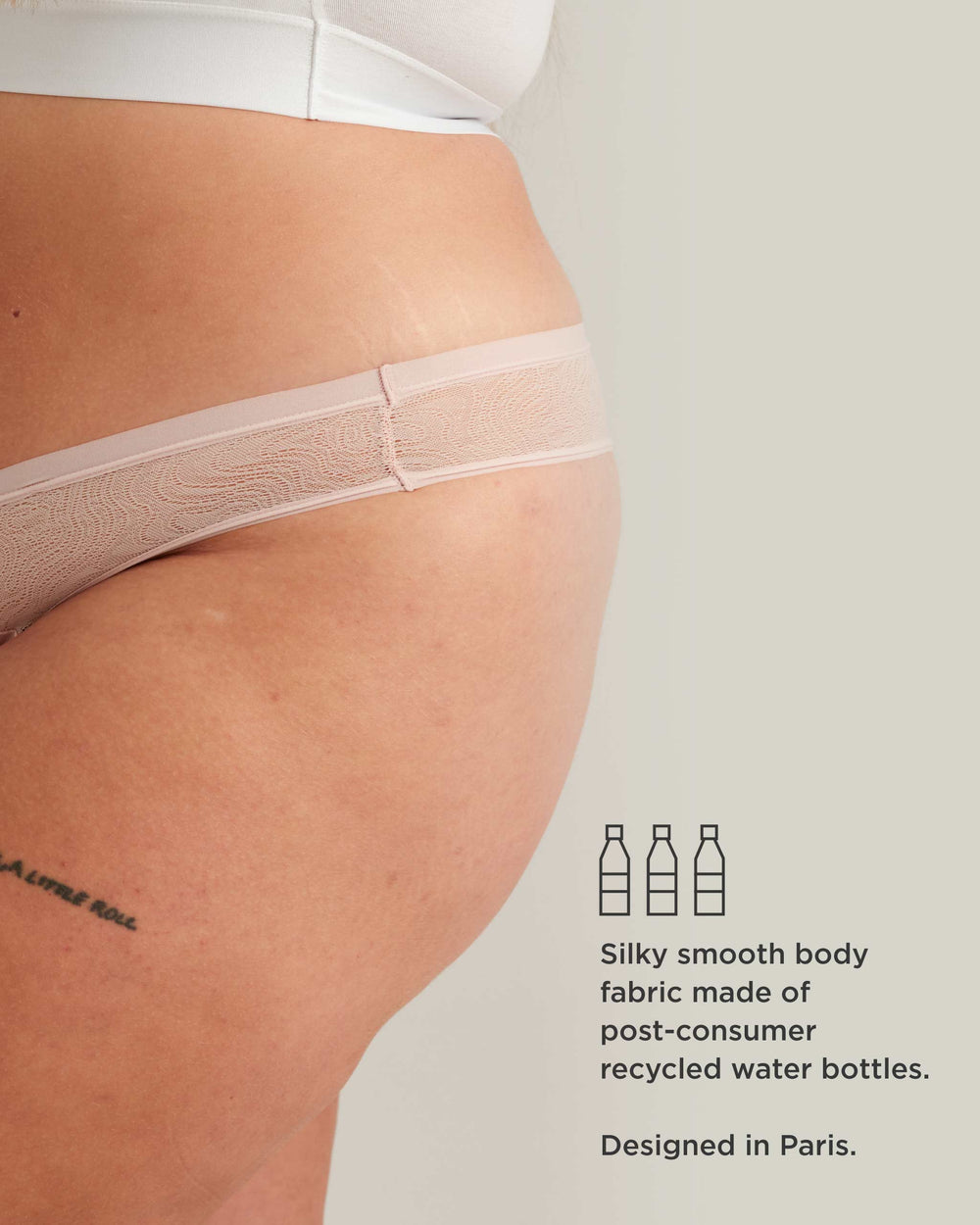 Leakproof Lace Thong in black | Saalt