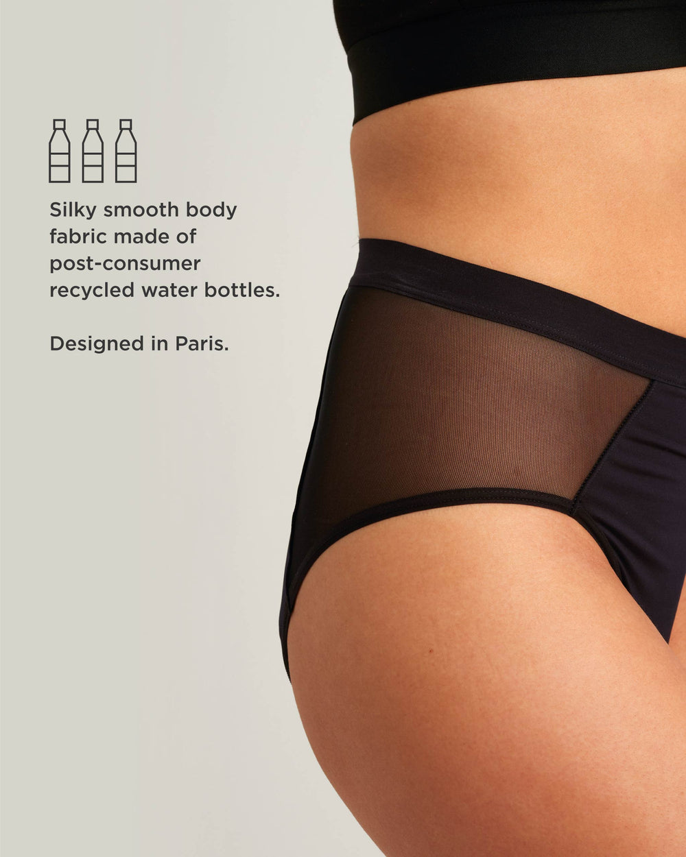 Leakproof French Cut High Waist in black | Saalt