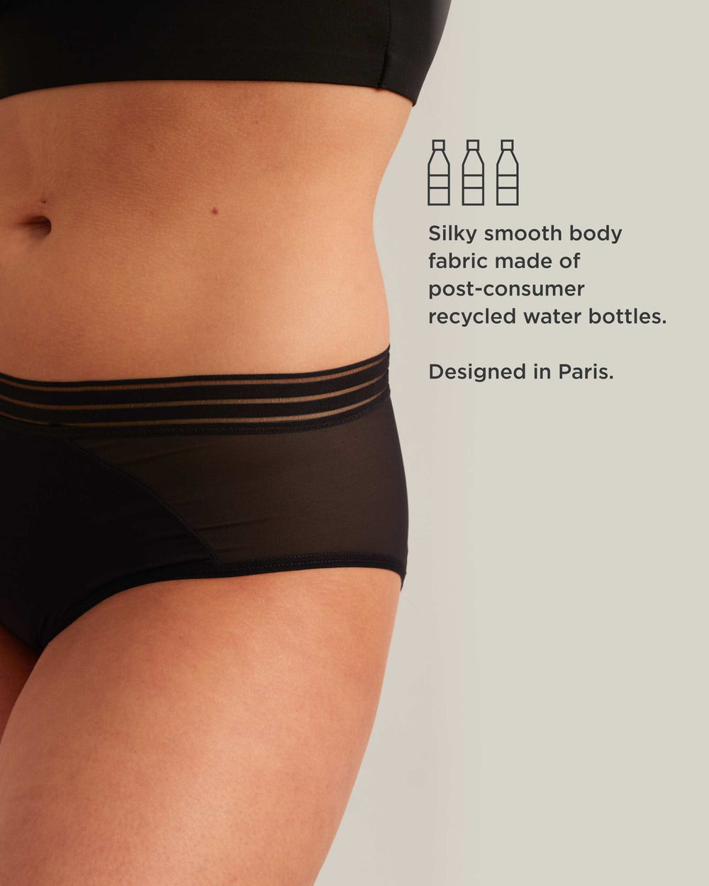 Leakproof Mesh Hipster in black | Saalt