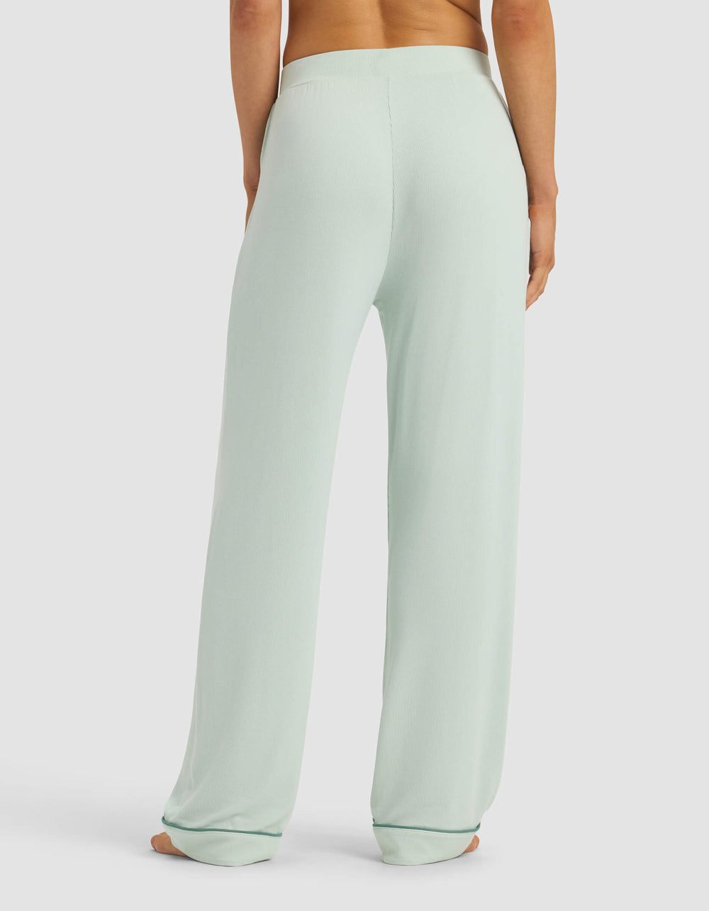 Women's Bamboo Rib-Knit Classic Pajama Pant in blue | Cozy Earth