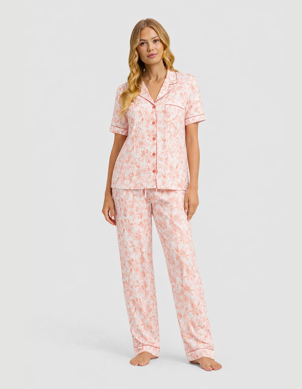 Women's Bamboo Stretch-Knit Pajama Pant (Collective) in pink | Cozy Earth