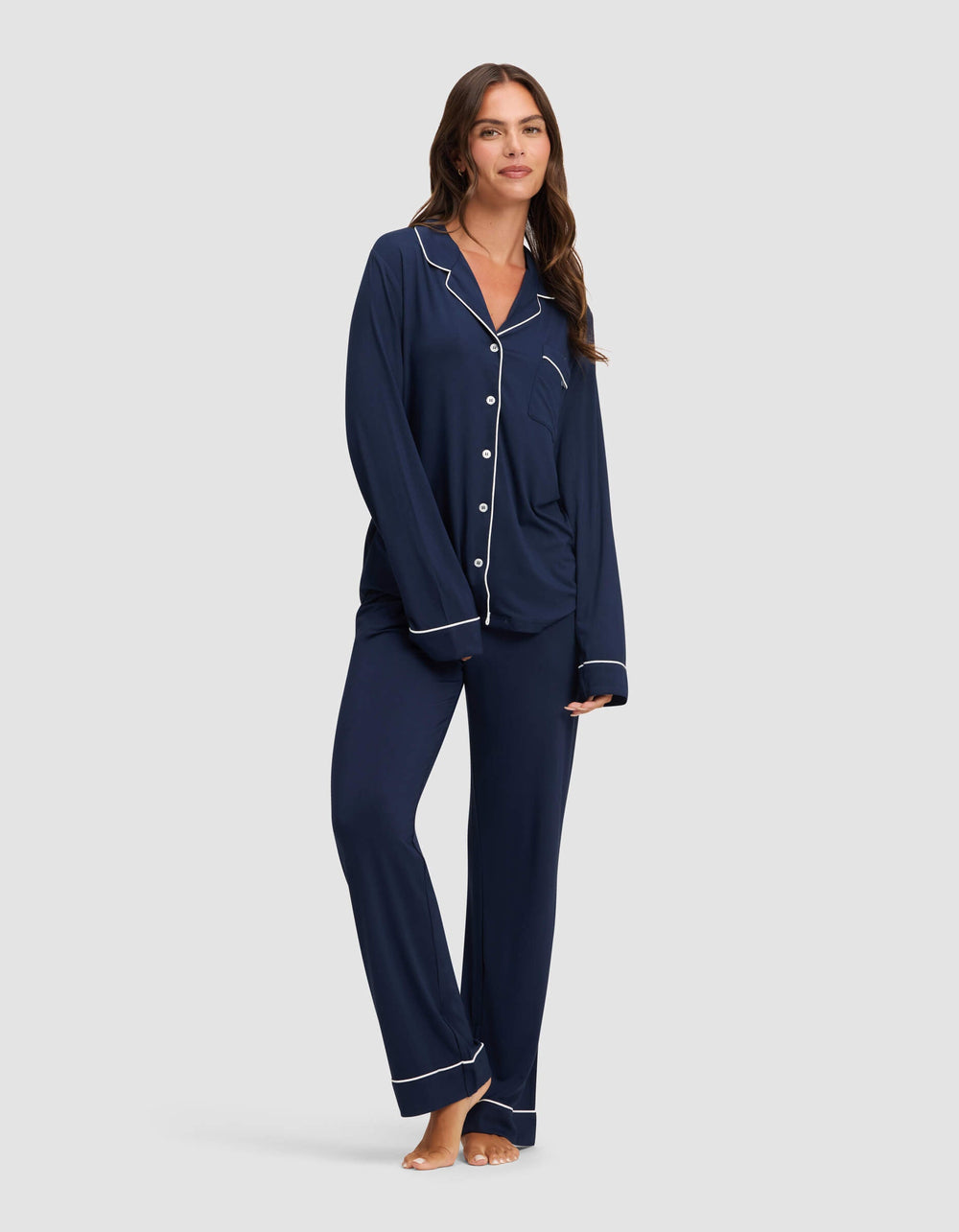 Women's Bamboo Stretch-Knit Pajama Pant (Collective) in pink | Cozy Earth