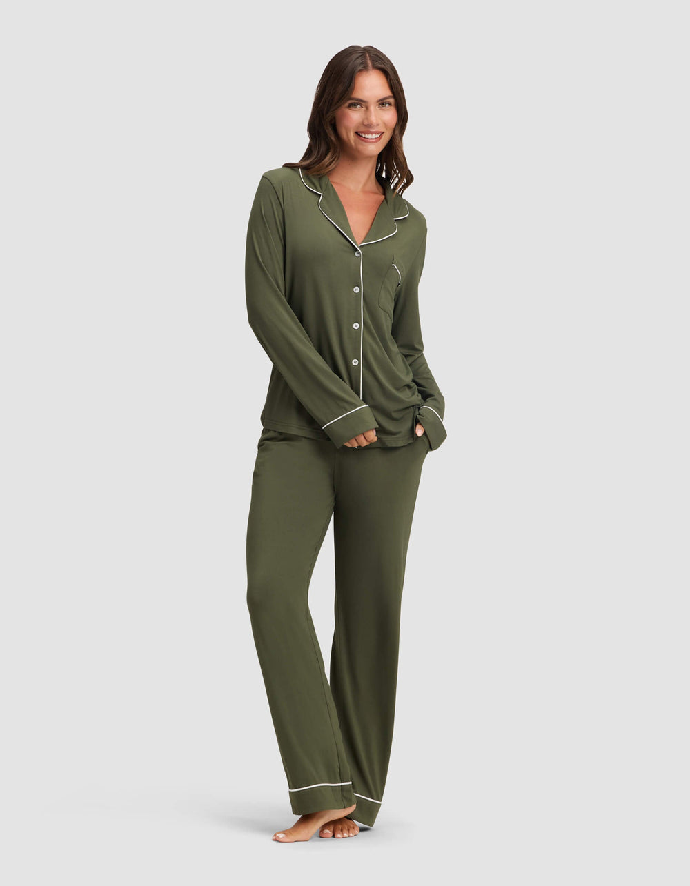 Women's Bamboo Stretch-Knit Pajama Pant (Collective) in pink | Cozy Earth