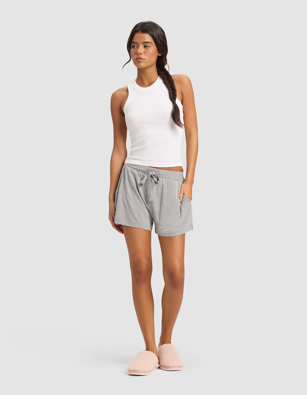 Women's Bamboo Stretch-Knit Shorts in pink | Cozy Earth