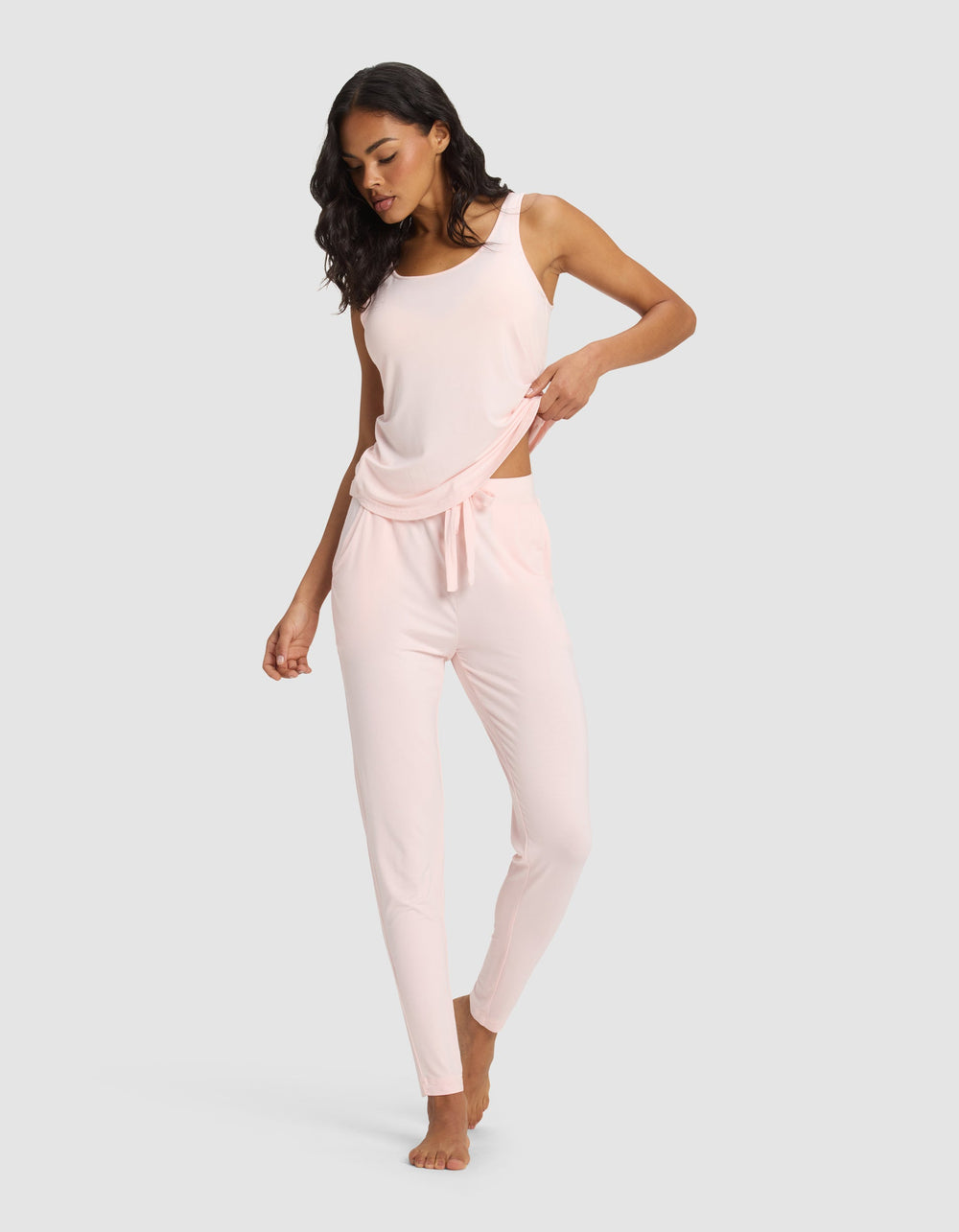 Women's Bamboo Stretch-Knit Tapered Pant in blue | Cozy Earth