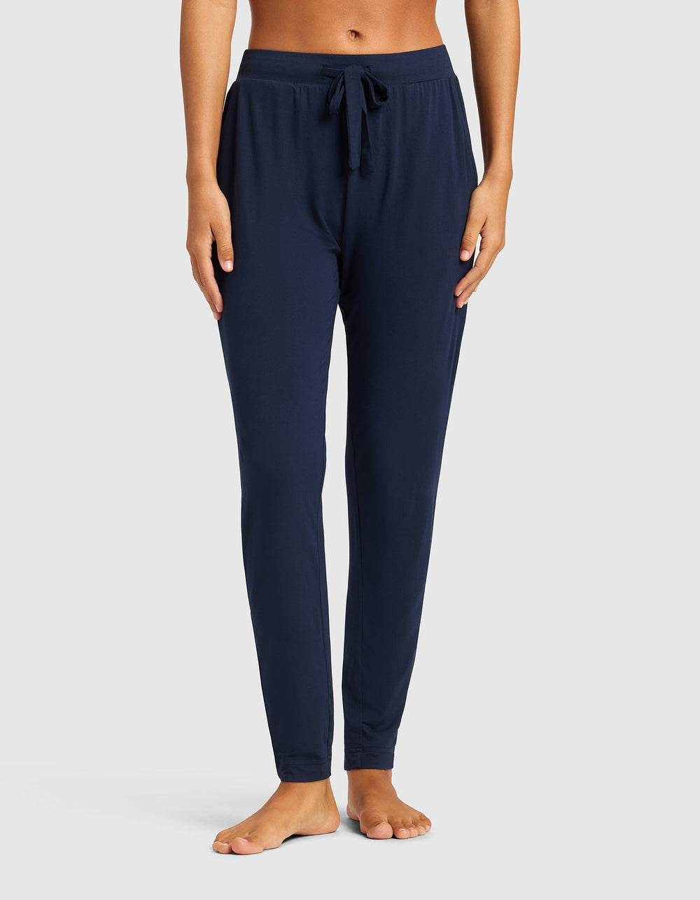 Women's Bamboo Stretch-Knit Tapered Pant in blue | Cozy Earth