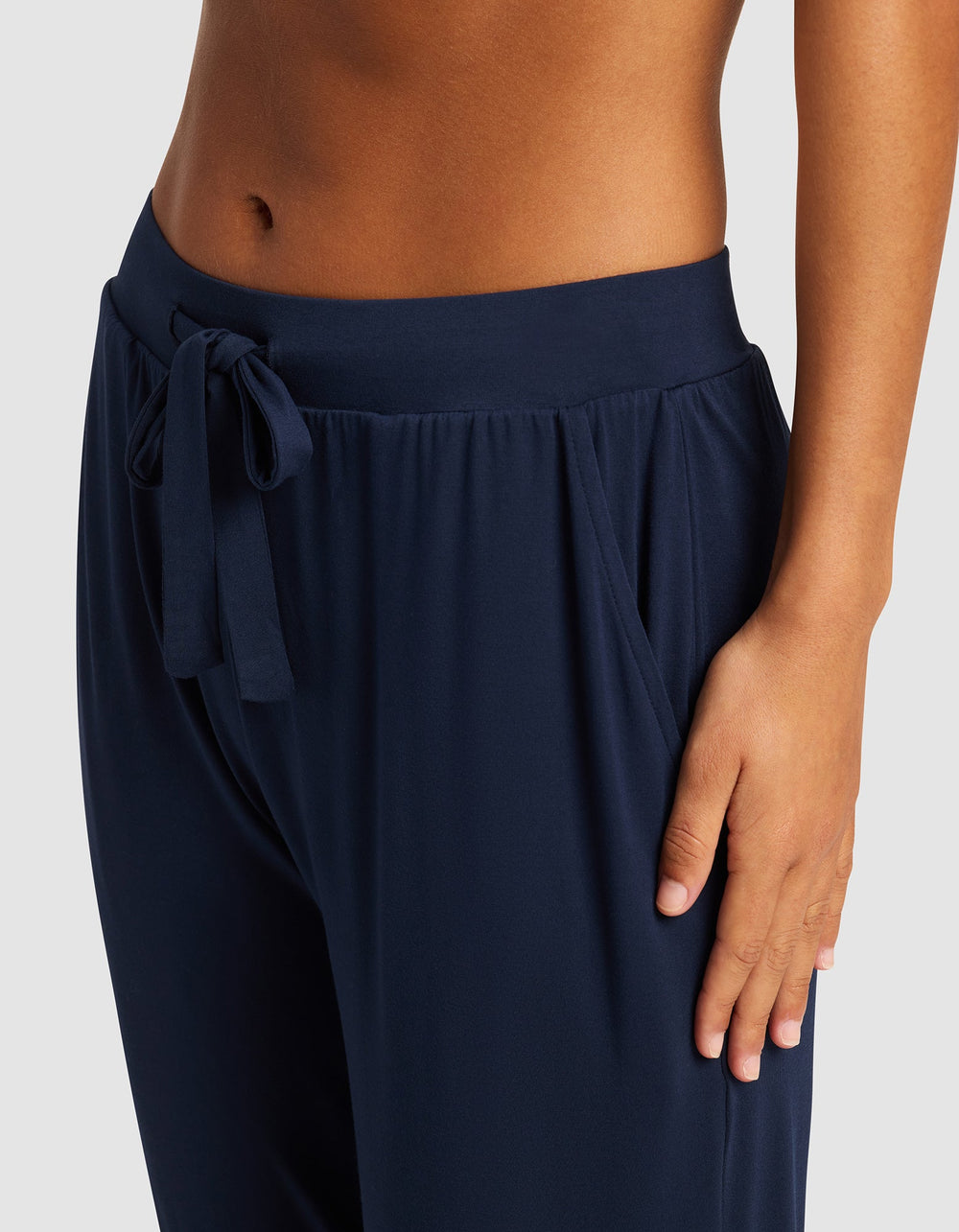 Women's Bamboo Stretch-Knit Tapered Pant in blue | Cozy Earth