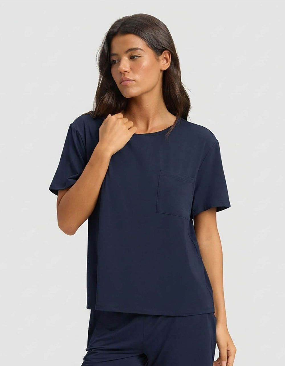 Women's Bamboo Stretch-Knit Lounge Tee & Pants Set in pink | Cozy Earth