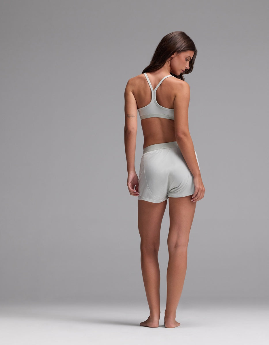 Women's First Layer Pajama Soft Bra & Boxer Short Set in beige | Cozy Earth