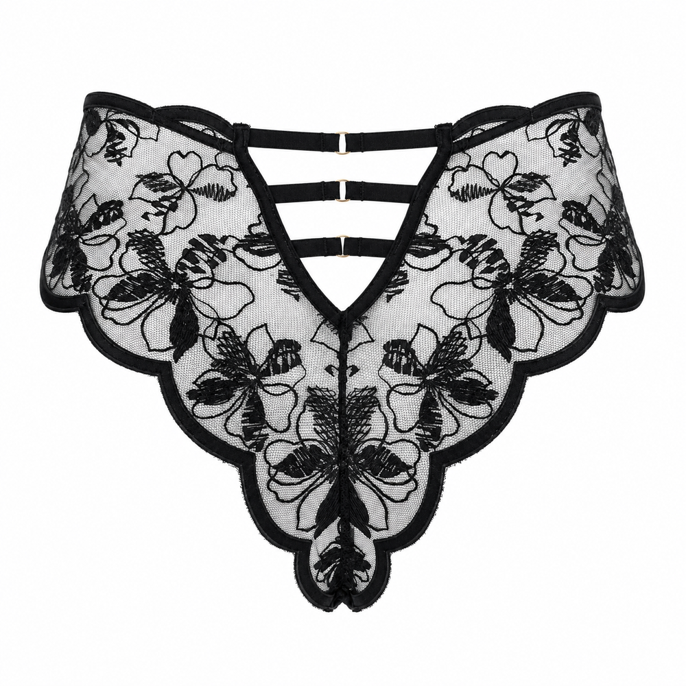 Lettre d'amour Tanga - Black in black | huit-lingerie